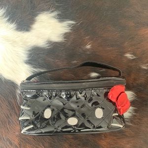 Black patent leather Hello Kitty cosmetic bag